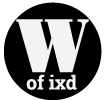 Women of IXD logo using a large capital W over of ixd text